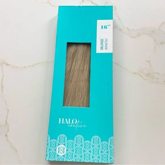 FINAL PRICE! Halocouture Hair Extensions 16 Inch Balayage Platinum Blonde B60 - Picture 10 of 11